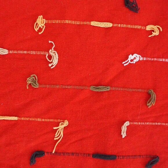 Vintage Indigo Moon Red 100% Cotton Beaded Embroidered Button Up Jacket M - Picture 13 of 13